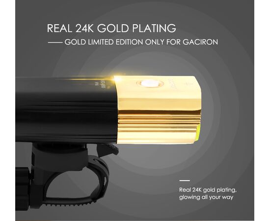 Фара GACIRON V9D-1800 GOLD 2xCREE 1800LM Micro USB 6700mAh 07-300133, изображение 7