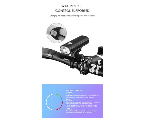 Фара GACIRON V20C-400 CREE 400LM Micro USB 2200mAh 07-300139, изображение 17