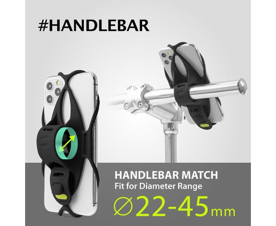 Держатель для смартфона универсальный 4.7"-7.2" на руль BONE BIKE TIE 4 07-200524 (люминесцентный зеленый), Цвет: зелёный, изображение 10