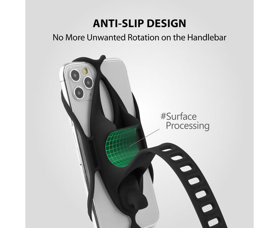 Держатель для смартфона универсальный 4.7"-7.2" на руль BONE BIKE TIE 4 07-200524 (люминесцентный зеленый), Цвет: зелёный, изображение 12