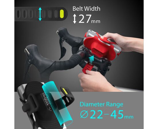 Держатель для смартфона универсальный 4.7"-7.2" на вынос BONE BIKE TIE PRO - PACK 2 07-211010 (чёрный), изображение 15