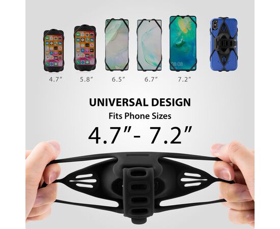 Держатель для смартфона универсальный 4.7"-7.2" на вынос BONE BIKE TIE PRO 4 07-200510 (чёрный), Цвет: черный, изображение 11