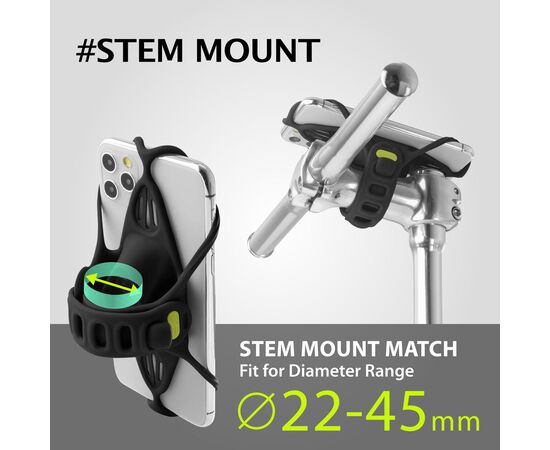 Держатель для смартфона универсальный 4.7"-7.2" на вынос BONE BIKE TIE PRO 4 07-200510 (чёрный), Цвет: черный, изображение 12