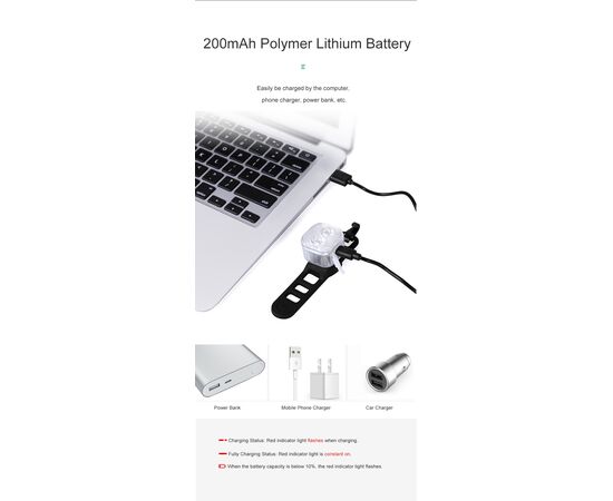 Фара GACIRON W07W 20 LM Micro USB 200mAh 07-300158, изображение 11