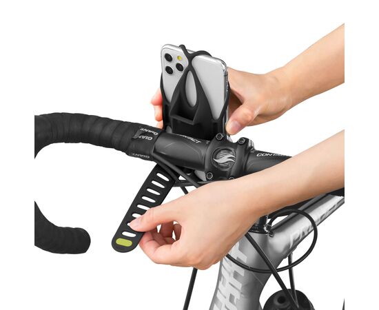 Держатель для смартфона универсальный 4.7"-7.2" на руль BONE BIKE TIE 4 07-200520 (чёрный), Цвет: черный, изображение 7