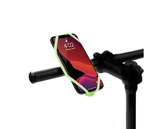 Держатель для смартфона универсальный 4.7"-7.2" на руль BONE BIKE TIE 4 07-200524 (люминесцентный зеленый), Цвет: зелёный, изображение 5