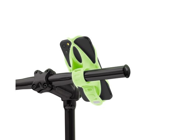 Держатель для смартфона универсальный 4.7"-7.2" на руль BONE BIKE TIE 4 07-200524 (люминесцентный зеленый), Цвет: зелёный, изображение 6