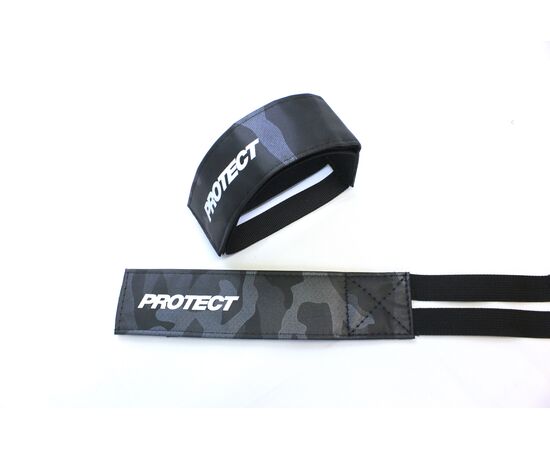 Стрепы для педалей велосипеда PROTECT 555-219 (2 шт., серый принт), изображение 2