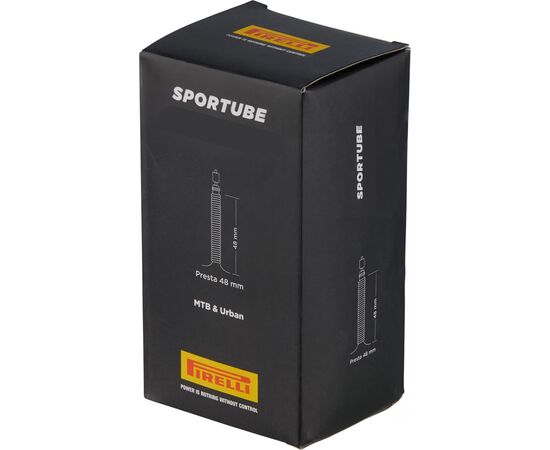 Велосипедная камера Pirelli SPORTUBE 27.5 x 2.10 - 2.40, FV48 (Presta), изображение 2 Велосипедная камера Pirelli SPORTUBE 27.5 x 2.10 - 2.40, FV48 (Presta), изображение 2