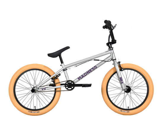 Велосипед Stark'23 Madness BMX 3 (серебристый/фиолетовый/кремовый), Цвет: серый
