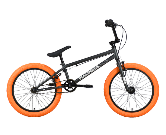 Велосипед Stark'22 Madness BMX 1 (темно-серый/серебристый/оранжевый), Цвет: черный