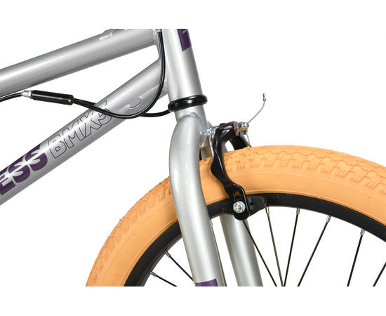 Велосипед Stark'23 Madness BMX 3 (серебристый/фиолетовый/кремовый), Цвет: серый, изображение 4