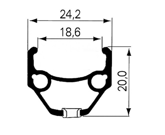 Обод велосипедный для ободных тормозов REMERX DRAGON L-719 5-380271 26" 32 отв. (серебристый), изображение 2