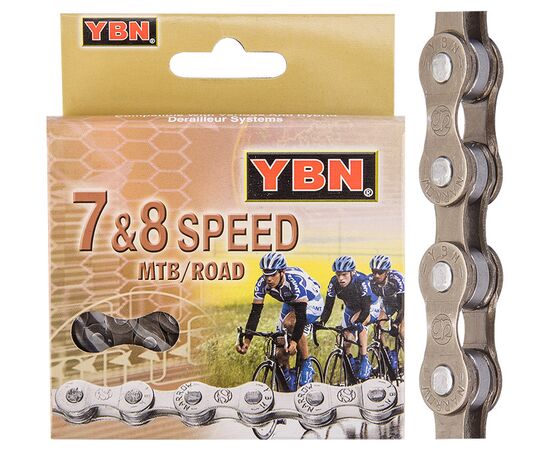 Цепь велосипедная YBN S52 116 звеньев, Количество звеньев: 116, Замок цепи: пин