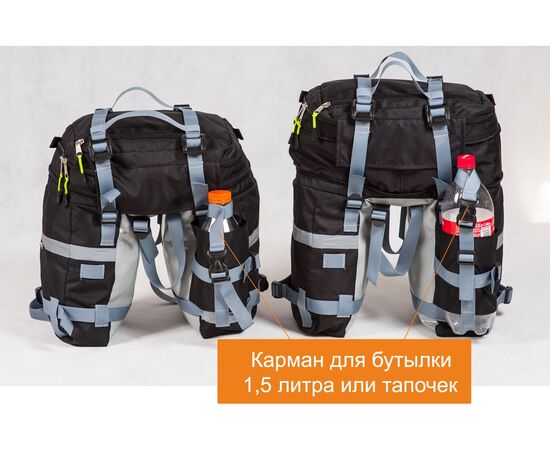 Велорюкзак на багажник (велоштаны) Course 22-30 литров (чёрный), изображение 11 Велорюкзак на багажник (велоштаны) Course 22-30 литров (чёрный), изображение 11