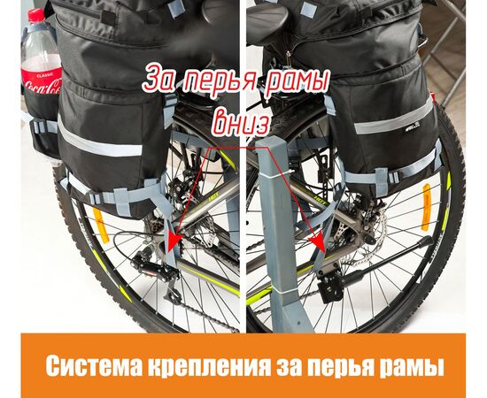 Велорюкзак на багажник (велоштаны) Course 22-30 литров (чёрный), изображение 13 Велорюкзак на багажник (велоштаны) Course 22-30 литров (чёрный), изображение 13