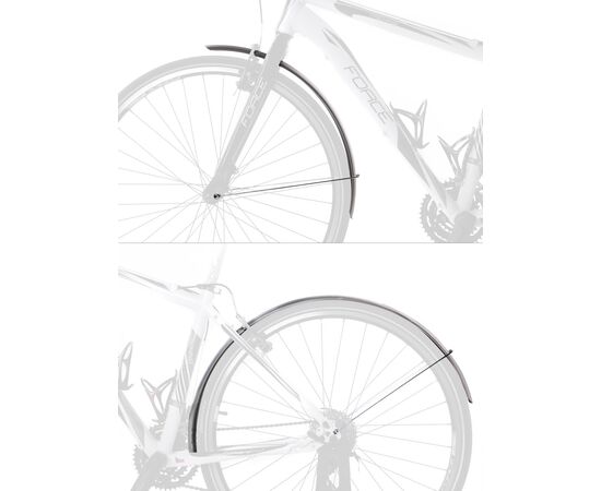 Комплект брызговиков Force Aluflex ECO 28" 48 мм 89908 (серебристый), Цвет: серый, изображение 2 Комплект брызговиков Force Aluflex ECO 28" 48 мм 89908 (серебристый), Цвет: серый, изображение 2