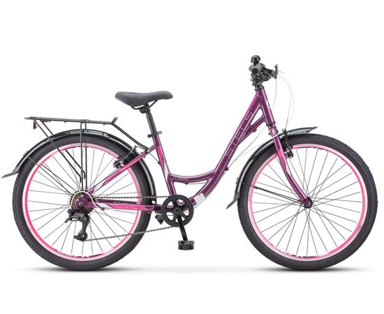 Велосипед Stels Miss 4300 V 24" (фиолетовый/розовый), Цвет: фиолетовый, Размер рамы: 14"