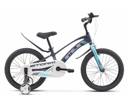 Детский велосипед Stels Storm KR 18" (темно-синий/зеленый), Цвет: синий, Размер рамы: 9"