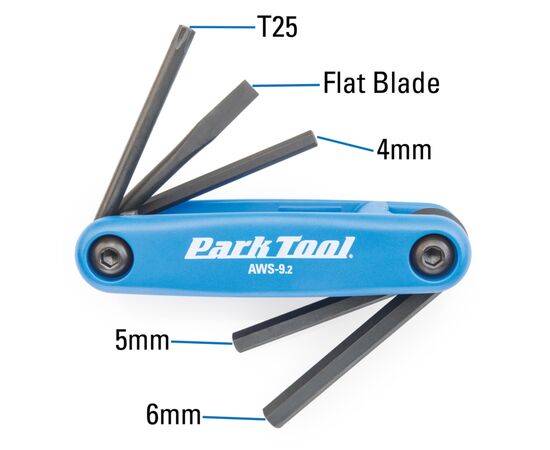 Мультитул ParkTool AWS-9.2 (шестигранники 4/5/6мм, T25 и плоская отвертка), изображение 3