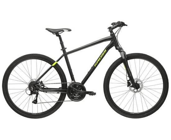 Велосипед KROSS Evado 4.0 M 28 (черный/зеленый матовый)