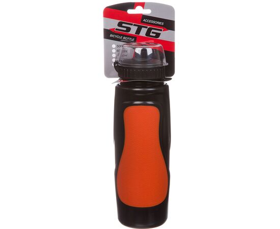Велофляга STG DC-BT-55 600мл с защитной крышкой (черная/красная), Цвет: красный, Объём: 600, изображение 2