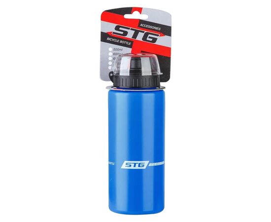 Велофляга STG DC-BT-54 600мл с защитной крышкой (синяя/белая), Цвет: синий, Объём: 600, изображение 2