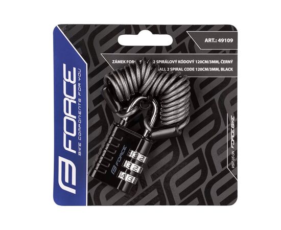 Замок кодовый Force SMALL 2 49109 3/1200мм (чёрный), изображение 2 Замок кодовый Force SMALL 2 49109 3/1200мм (чёрный), изображение 2