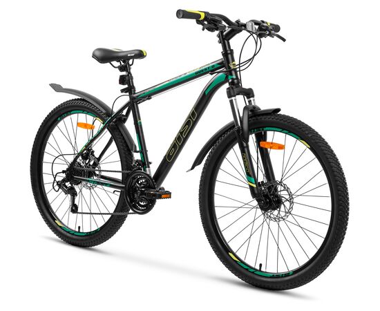 Велосипед AIST Quest Disc 26 (черно-зелёный), Цвет: графитовый, Размер рамы: 20", изображение 2
