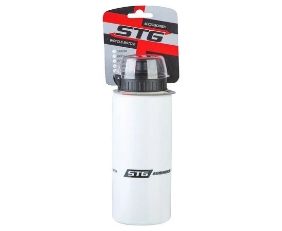 Велофляга STG DC-BT-54 600мл с защитной крышкой (белая/чёрная), Цвет: белый, Объём: 600, изображение 2