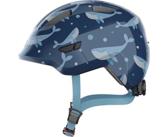 Шлем детский ABUS Smiley 3.0 (голубой с китами), Цвет: синий, Размер: 45-50