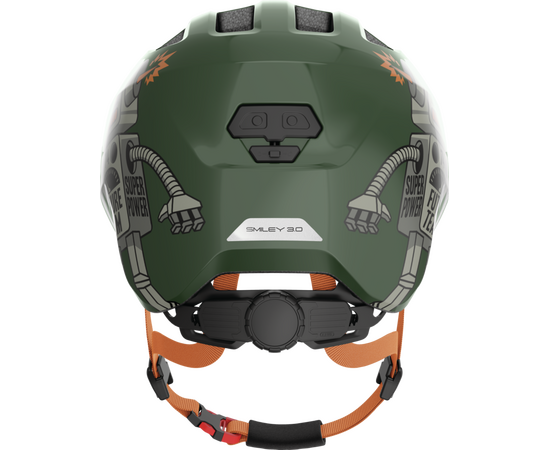 Шлем детский ABUS Smiley 3.0 (зеленый с роботами), Цвет: хаки, Размер: 45-50, изображение 3