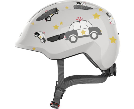 Шлем детский ABUS Smiley 3.0 (серый с полицейской машиной), Цвет: бежевый, Размер: 45-50