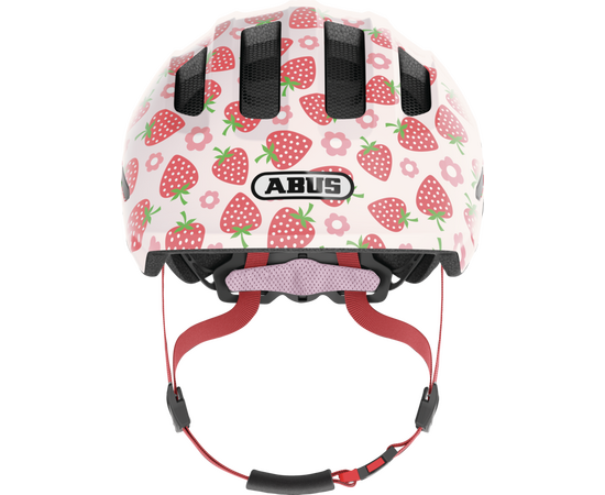 Шлем детский с фонариком ABUS Smiley 3.0 LED (rose strawberry, розовый с клубникой), Цвет: розовый, Размер: 45-50, изображение 2