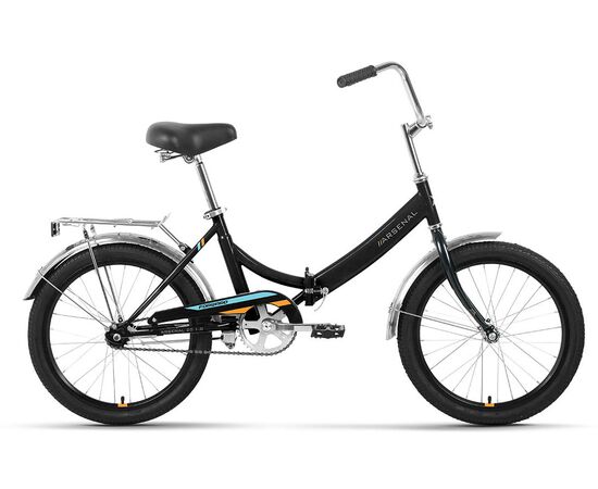Велосипед Forward ARSENAL 20 1.0 (черный/оранжевый), Цвет: Черный, Размер рамы: 14"