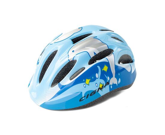 Шлем велосипедный детский Cigna WT-024 In-mold (чёрный/голубой), Цвет: Голубой, Размер: 48-53