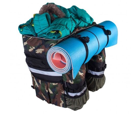 Велосумка-штаны на багажник туристическая Tim Sport Тахо-60 (камуфляж), Цвет: хаки, изображение 2