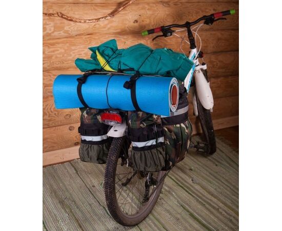 Велосумка-штаны на багажник туристическая Tim Sport Тахо-60 (камуфляж), Цвет: хаки, изображение 4