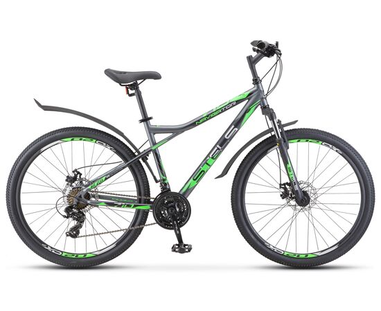 Велосипед Stels Navigator 710 MD 27.5" (Антрацитовый/зелёный/чёрный), Цвет: Графитовый, Размер рамы: 16"