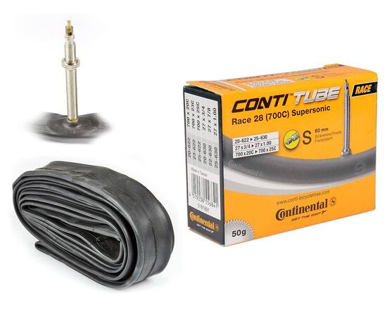Камера Continental Race 28" Supersonic (20/25-622/630) S60 (Presta), изображение 2