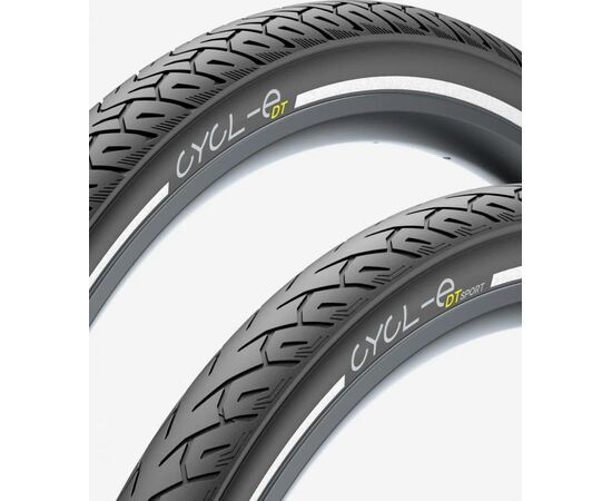 Велосипедная покрышка Pirelli Cycl-E DT Sport 42-622 (700 x 42C, чёрный со светоотражающей полосой), изображение 2 Велосипедная покрышка Pirelli Cycl-E DT Sport 42-622 (700 x 42C, чёрный со светоотражающей полосой), изображение 2