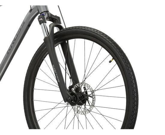 Велосипед KROSS Evado 5.0 M 28 (графитовый/чёрный матовый), Цвет: серый, Размер рамы: L, изображение 6