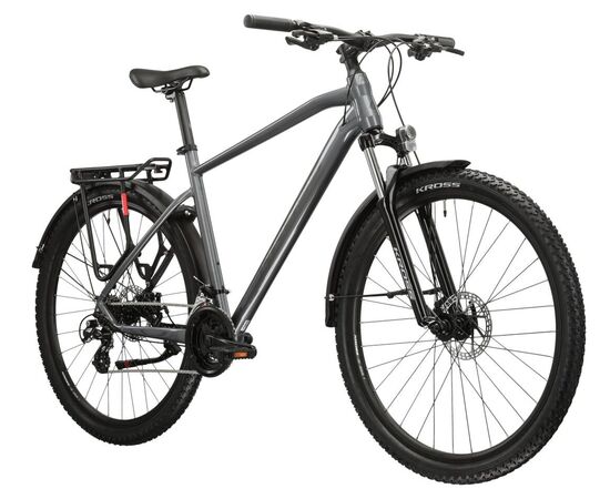 Велосипед KROSS Hexagon 2.0 EQ M 27 (серый/графитовый глянец), изображение 2 Велосипед KROSS Hexagon 2.0 EQ M 27 (серый/графитовый глянец), изображение 2