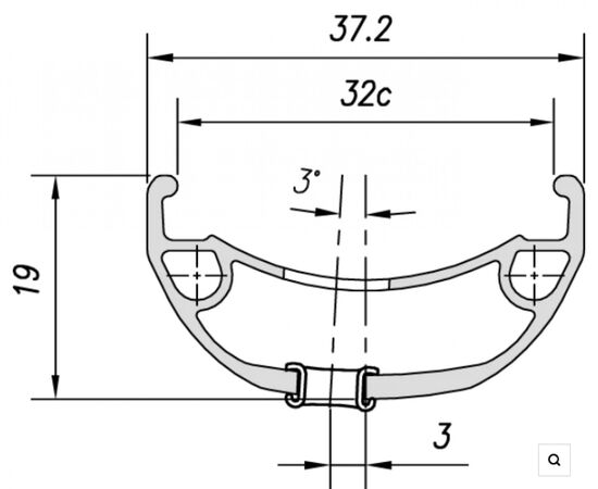 Обод пистонированный MACH1 TRUCKY 32 27.5" 584x32 (ERD 561) 370702, 28 отв., FV, disc, TLR (чёрный), изображение 2