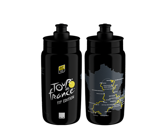 Велобутылка Elite FLY 550мл (TOUR DE FRANCE MAP 2024, черная)
