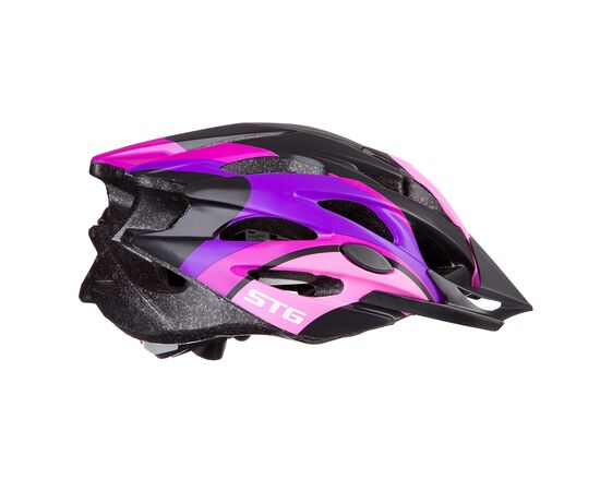 Шлем STG MV29-A (розовый/фиолетовый/чёрный, с фикс. застежкой), Цвет: розовый, Размер: 58-61, изображение 2