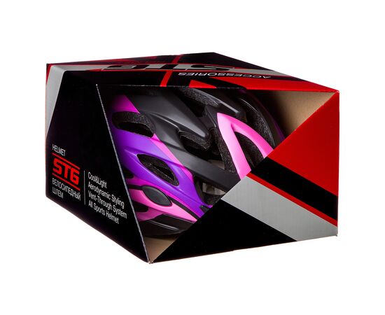 Шлем STG MV29-A (розовый/фиолетовый/чёрный, с фикс. застежкой), Цвет: розовый, Размер: 58-61, изображение 5