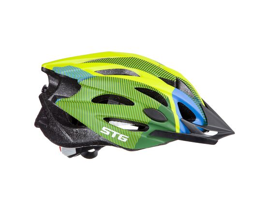 Шлем STG MV29-A (салатовый/синий/чёрный, с фикс. застежкой), Цвет: салатовый, Размер: 55-58, изображение 2