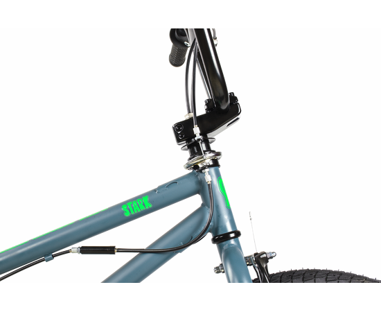 Велосипед Stark'25 Madness BMX 2 (темно-серый матовый/зеленый неон/черный), Цвет: голубой, изображение 3