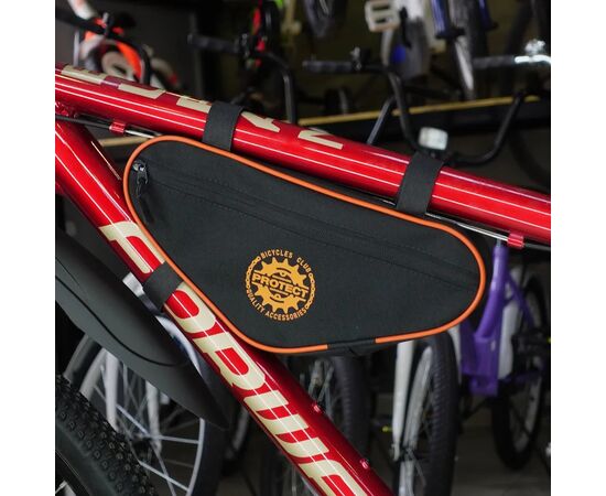 Велосумка PROTECT 555-212 под раму (черный/оранжевый), Цвет: оранжевый, Размер: Один размер, изображение 7